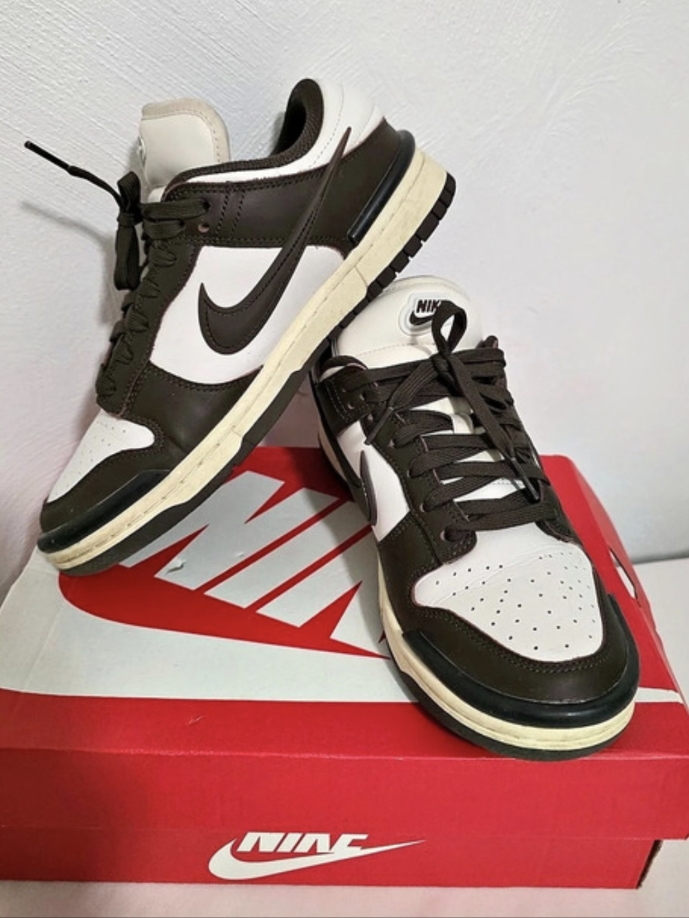 Nike Dunk Low Twist Brown & White US 8.5 Like New